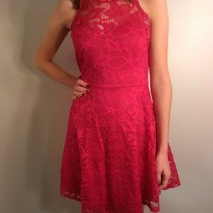 Lace red dress